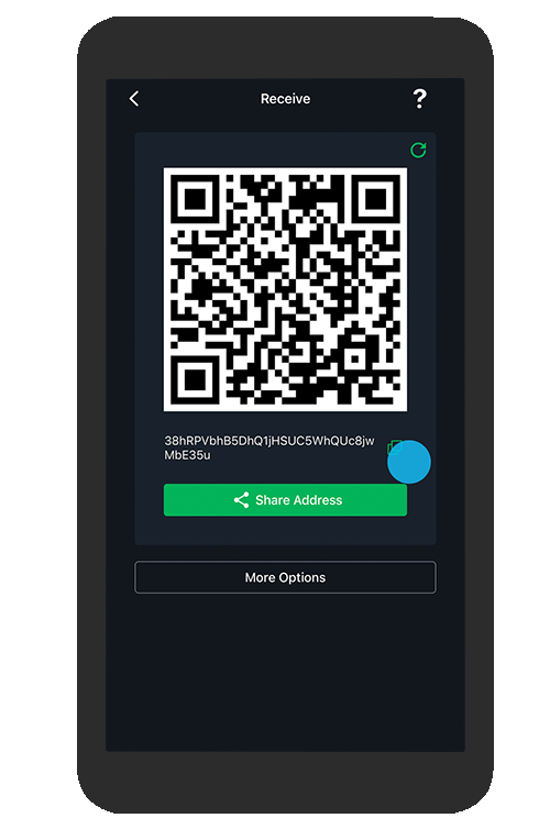 blockstream green bitcoin-osoite qr-koodi